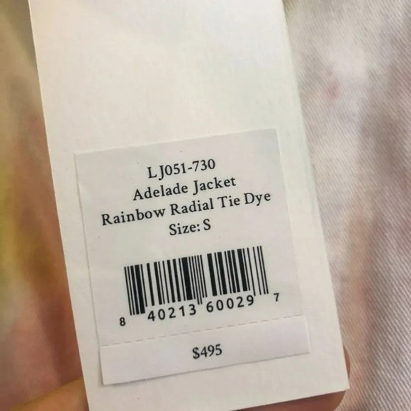 NEW LoveShackFancy Adelade Quilted Denim Colorful Pastel Preppy Jean Jacket S - Picture 6 of 9